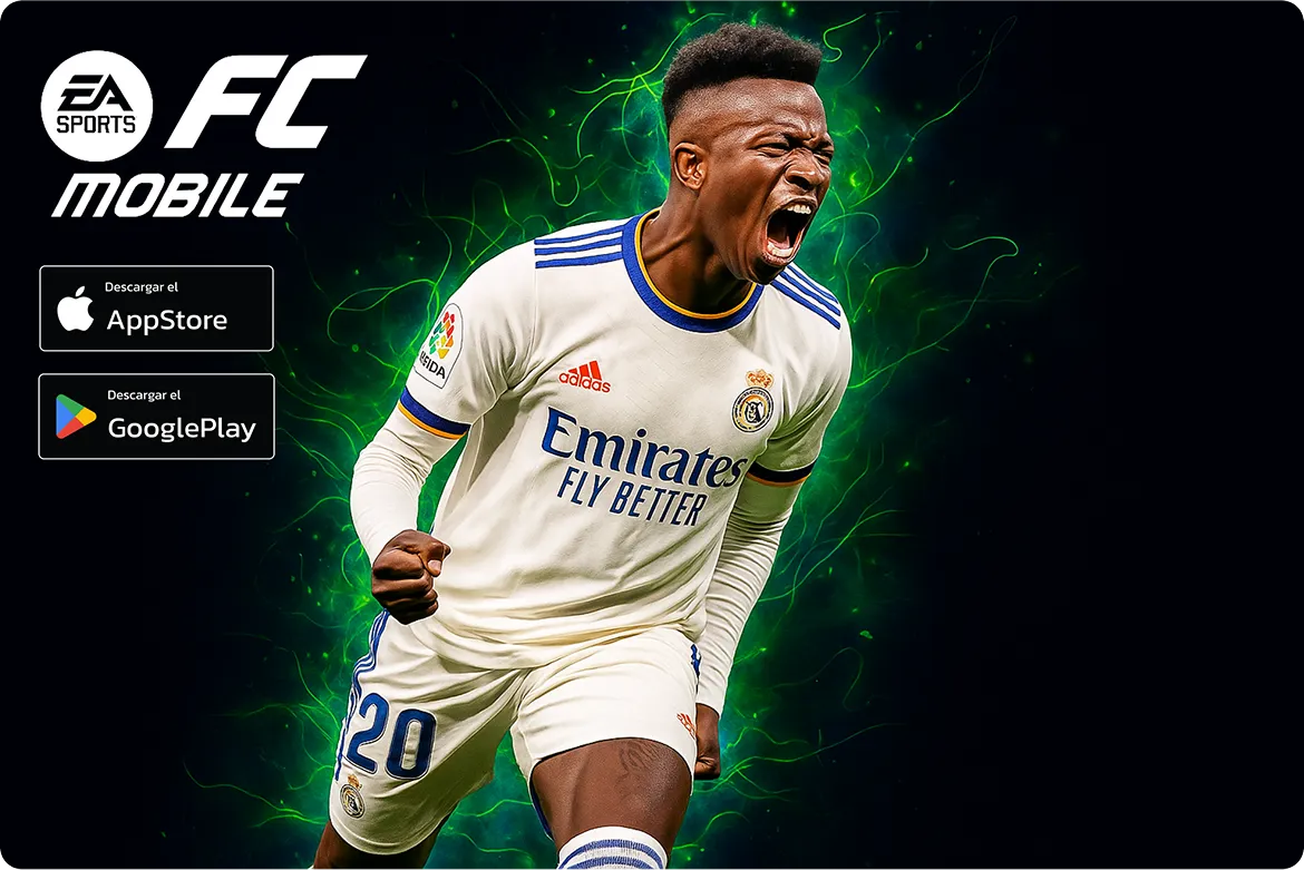 Captura de pantalla de FC Mobile mostrando jugadores e interfaz Captura de pantalla de FC Mobile